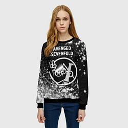 Свитшот женский Avenged Sevenfold КОТ Краска, цвет: 3D-черный — фото 2