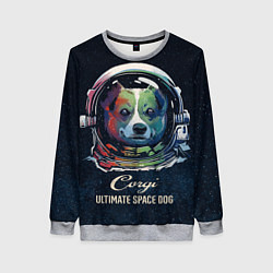 Свитшот женский Корги Космонавт Corgi Space Dog, цвет: 3D-меланж