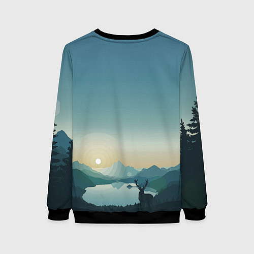 Женский свитшот Серый волк - голова / 3D-Черный – фото 2