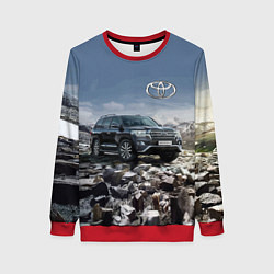 Свитшот женский Toyota Land Cruiser 200 V8, цвет: 3D-красный