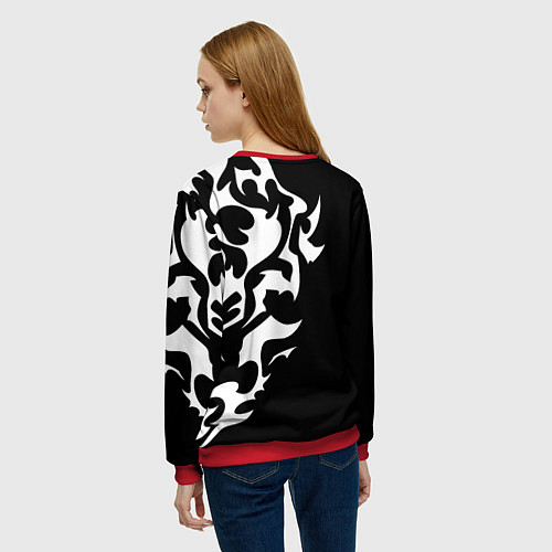 Женский свитшот ПРОКЛЯТЫЙ ЩИТ ВОСХОЖДЕНИЕ ГЕРОЯ / 3D-Красный – фото 4