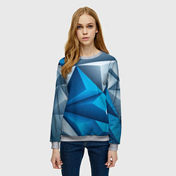Свитшот женский Авангардная пирамидальная композиция, цвет: 3D-меланж — фото 2
