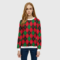Свитшот женский Классический аргайл, цвет: 3D-белый — фото 2