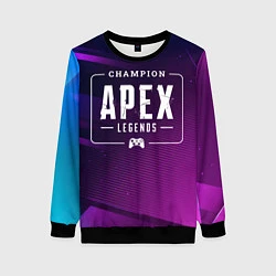 Свитшот женский Apex Legends Gaming Champion: рамка с лого и джойс, цвет: 3D-черный