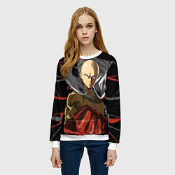 Свитшот женский Сайтама-человек удара, цвет: 3D-белый — фото 2