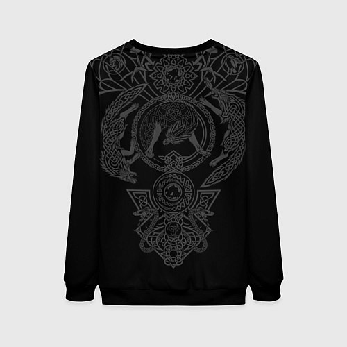 Женский свитшот Помни свои корни - в тебе течёт кровь богов / 3D-Черный – фото 2