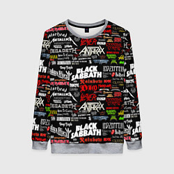Свитшот женский THE TEXTURE OF MUSICAL ROCK BANDS, цвет: 3D-меланж