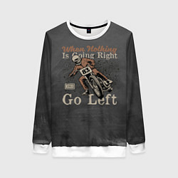 Свитшот женский Гонщик - байкер 83 номер, цвет: 3D-белый