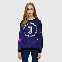 Свитшот женский Символ Juventus и круглая надпись Football Legends, цвет: 3D-черный — фото 2