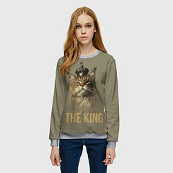 Свитшот женский Король котов Мейн-кун, цвет: 3D-меланж — фото 2