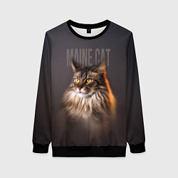 Свитшот женский Maine cat, цвет: 3D-черный