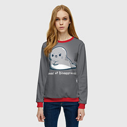 Свитшот женский Seal of Disapproval, цвет: 3D-красный — фото 2