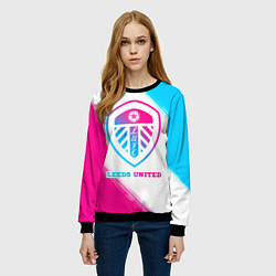 Свитшот женский Leeds United Neon Gradient, цвет: 3D-черный — фото 2