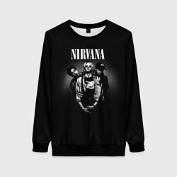 Свитшот женский Nirvana рок-группа, цвет: 3D-черный
