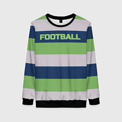 Женский свитшот Цветные полосы текст футбол Text football colored