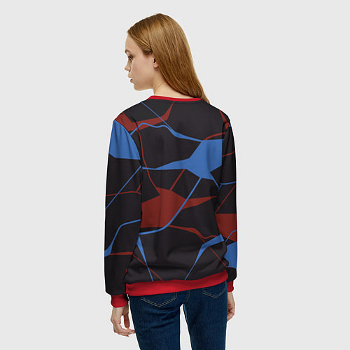 Женский свитшот Нилетто и красно-синие разводы / 3D-Красный – фото 4