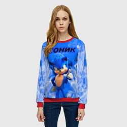 Свитшот женский Sonic пламя, цвет: 3D-красный — фото 2