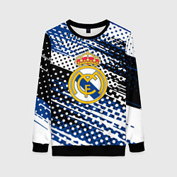 Свитшот женский Real madrid Реал Мадрид краски, цвет: 3D-черный