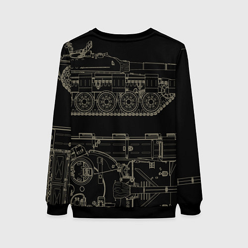 Женский свитшот Т-72А Основной боевой танк 1973 / 3D-Черный – фото 2