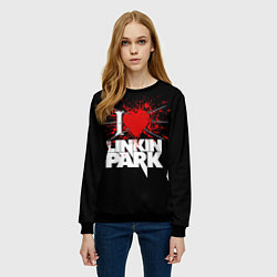 Свитшот женский Linkin Park Сердце, цвет: 3D-черный — фото 2