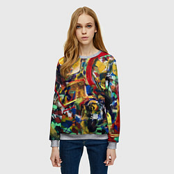 Свитшот женский Смелые экспрессивные мазки краски, цвет: 3D-меланж — фото 2