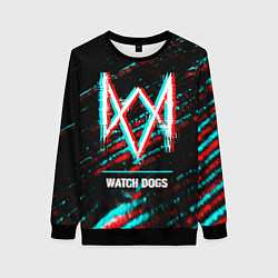 Свитшот женский Watch Dogs в стиле Glitch Баги Графики на темном ф, цвет: 3D-черный