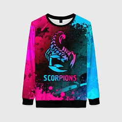 Свитшот женский Scorpions Neon Gradient, цвет: 3D-черный