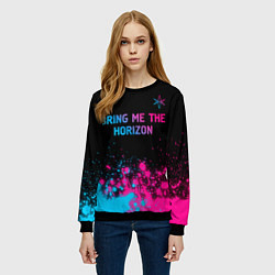Свитшот женский Bring Me the Horizon Neon Gradient, цвет: 3D-черный — фото 2