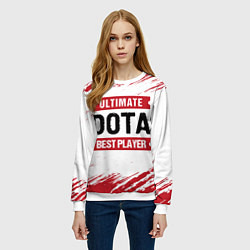 Свитшот женский Dota: красные таблички Best Player и Ultimate, цвет: 3D-белый — фото 2