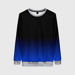 Женский свитшот Черный с синим градиент