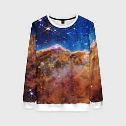 Свитшот женский Туманность Киля фото НАСА, цвет: 3D-белый