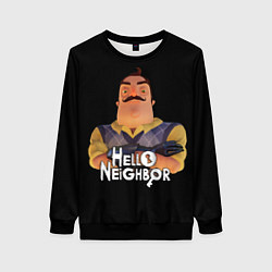 Свитшот женский Привет сосед Hello Neighbor, цвет: 3D-черный