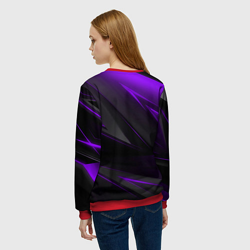 Женский свитшот Geometry Черный и фиолетовый / 3D-Красный – фото 4