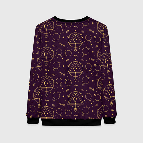Женский свитшот Эзотерическая символика - знаки алхимии / 3D-Черный – фото 2