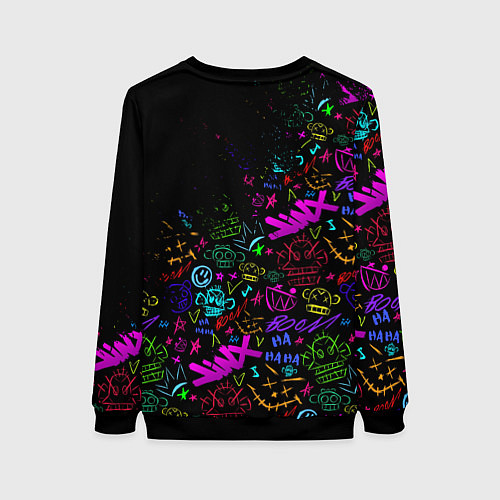 Женский свитшот League Of Legends неон - Arcane logo / 3D-Черный – фото 2