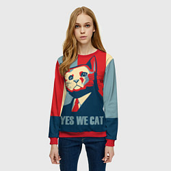 Свитшот женский YES WE CAN T, цвет: 3D-красный — фото 2