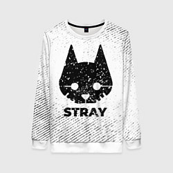 Свитшот женский Stray с потертостями на светлом фоне, цвет: 3D-белый