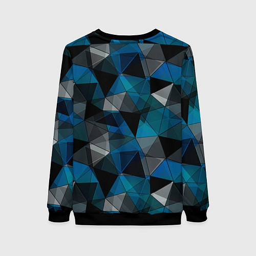 Женский свитшот Сине-черный геометрический / 3D-Черный – фото 2
