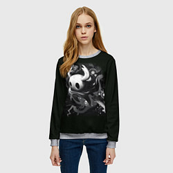 Свитшот женский Hollow Knight рисунок, цвет: 3D-меланж — фото 2