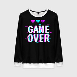 Свитшот женский Game Over Pixels, цвет: 3D-белый