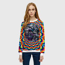 Свитшот женский Психоделика - античная иллюзия, цвет: 3D-белый — фото 2