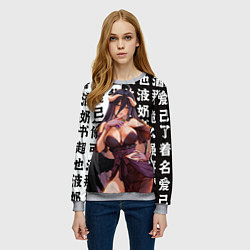 Свитшот женский Альбедо - Повелитель тьмы аниме, цвет: 3D-меланж — фото 2