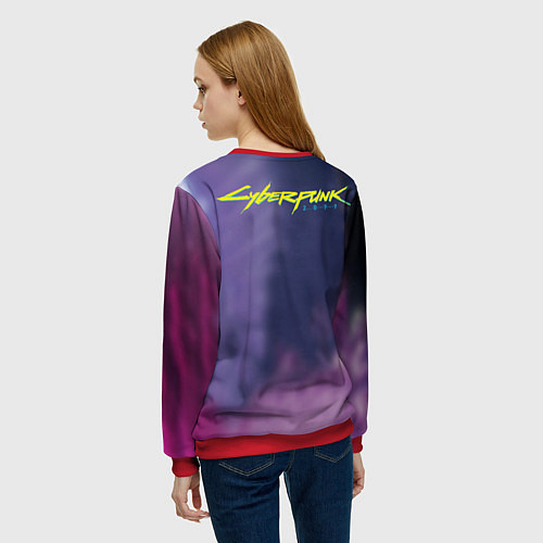 Женский свитшот Cyberpunk 2077 - Валери V / 3D-Красный – фото 4