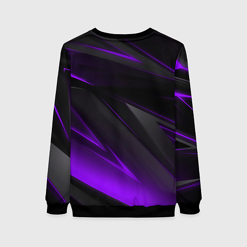 Женский свитшот Черно-фиолетовая геометрическая абстракция / 3D-Черный – фото 2