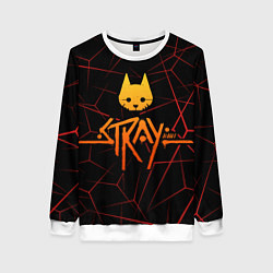 Свитшот женский Stray cat игра блуждающий кот, цвет: 3D-белый