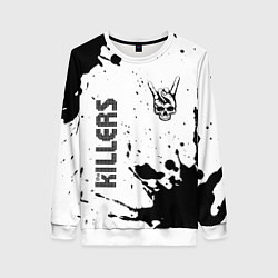 Свитшот женский The Killers и рок символ на светлом фоне, цвет: 3D-белый