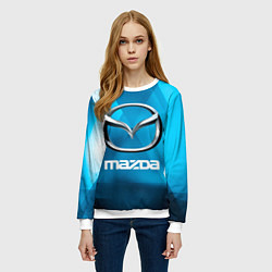 Свитшот женский Mazda - sport - абстракция, цвет: 3D-белый — фото 2