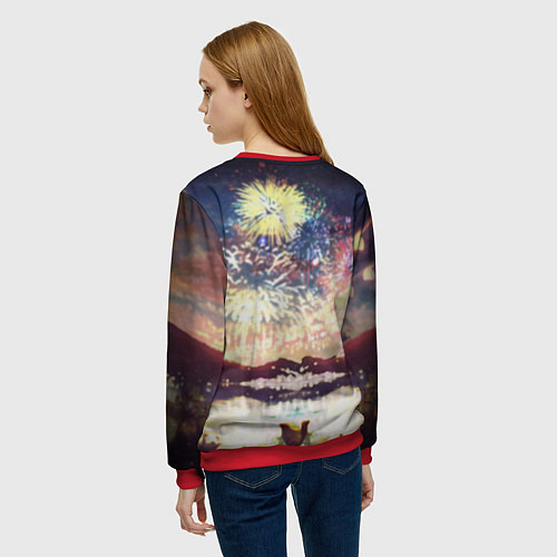 Женский свитшот Genshin Impact - Eula Inazuma / 3D-Красный – фото 4