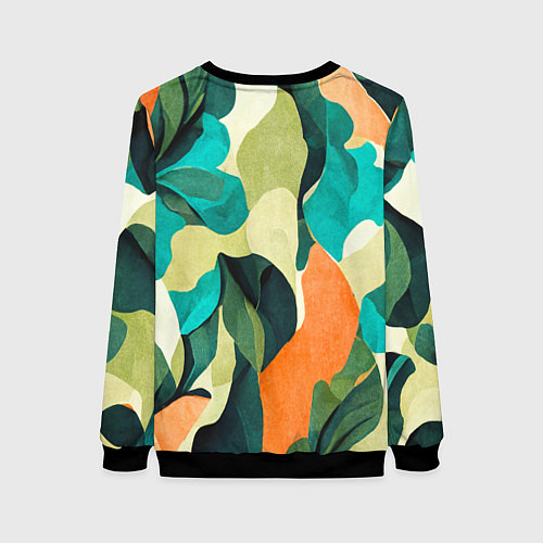 Женский свитшот Multicoloured camouflage / 3D-Черный – фото 2