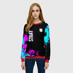 Свитшот женский Stray - краска, цвет: 3D-красный — фото 2